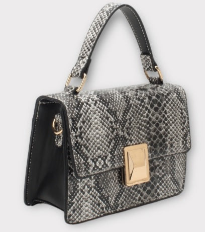 Sac à main - Python noir et blanc grandiose