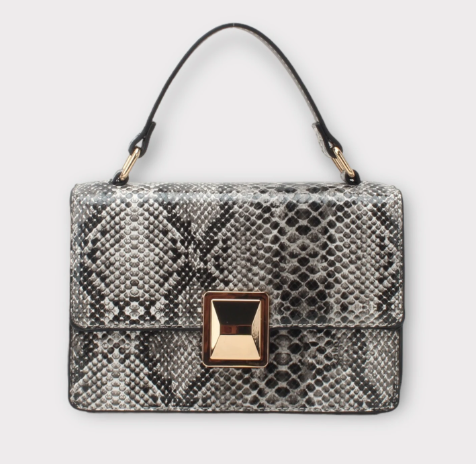 Sac à main - Python noir et blanc grandiose