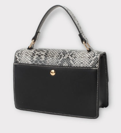 Sac à main - Python noir et blanc grandiose